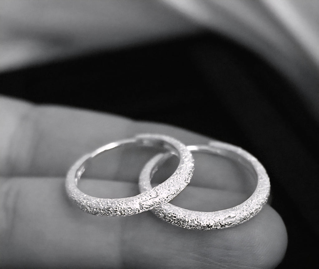 925 silver textured hoop earrings