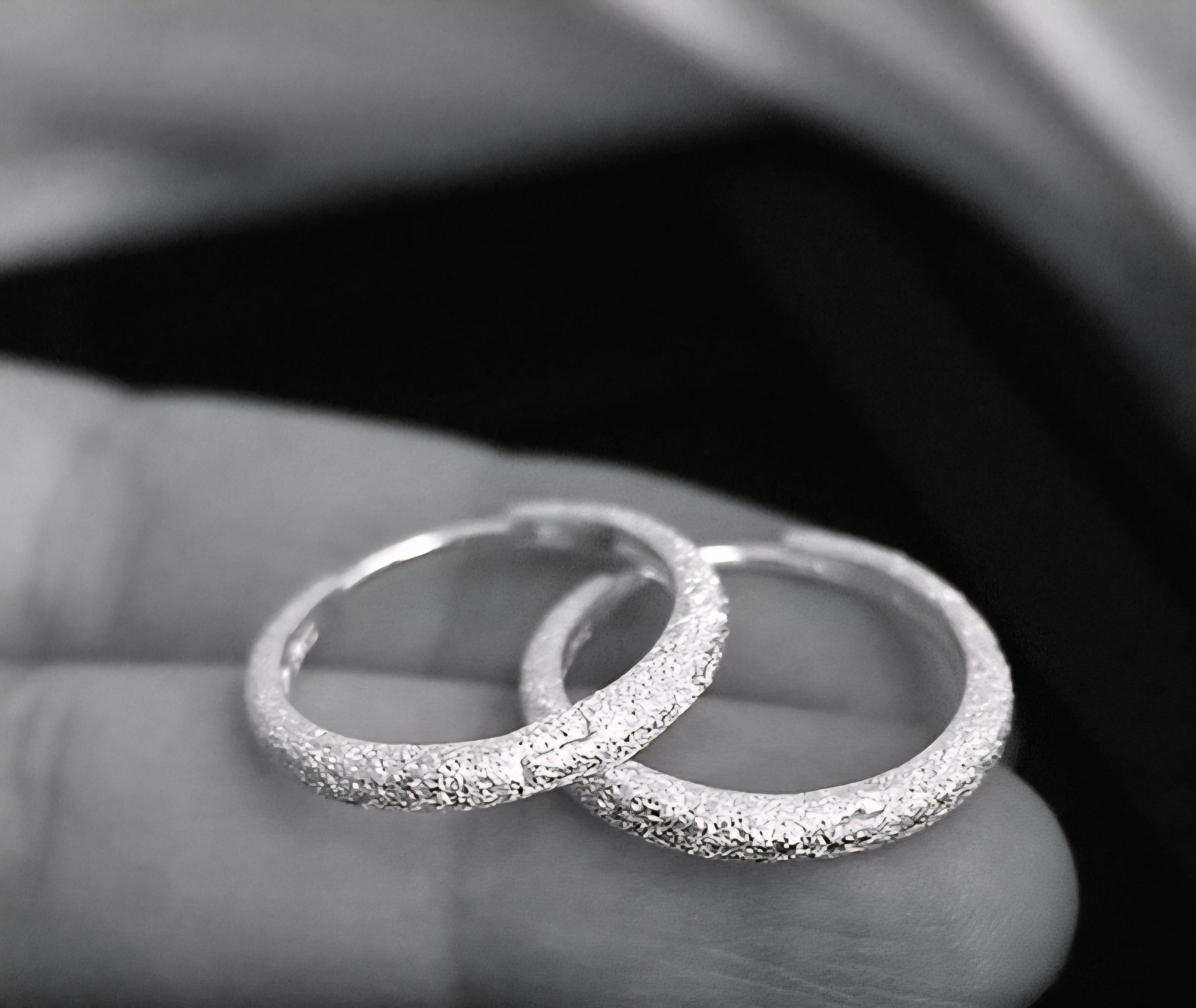925 silver textured hoop earrings