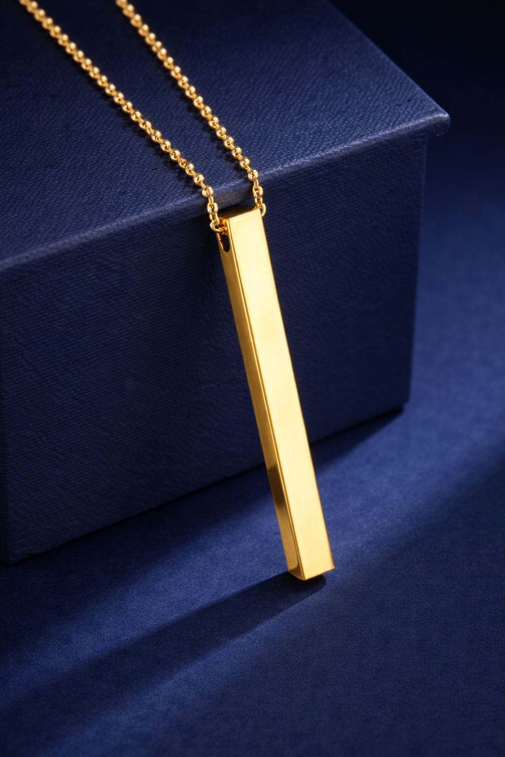 Minimalist Gold/Silver Bar Pendant Necklace – Modern Vertical Bar Necklace for Women