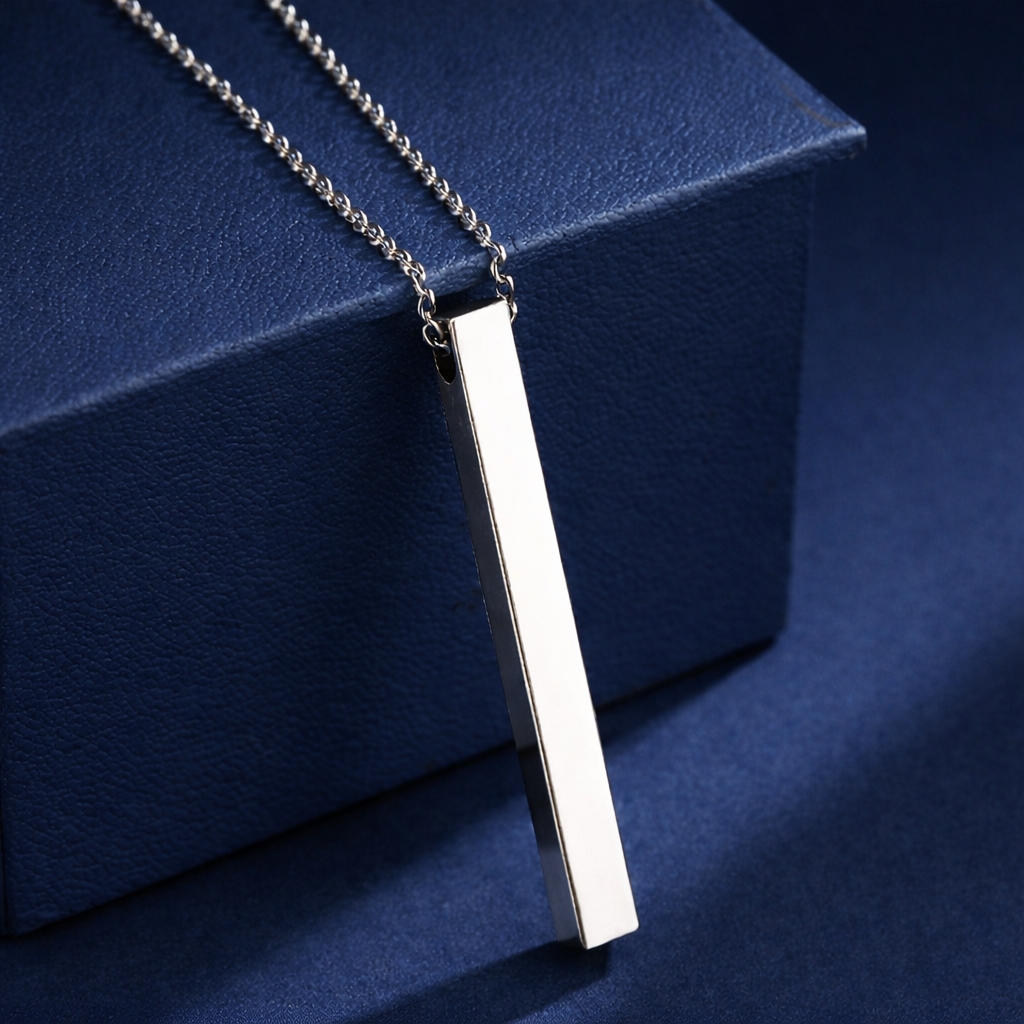 Minimalist Gold/Silver Bar Pendant Necklace – Modern Vertical Bar Necklace for Women