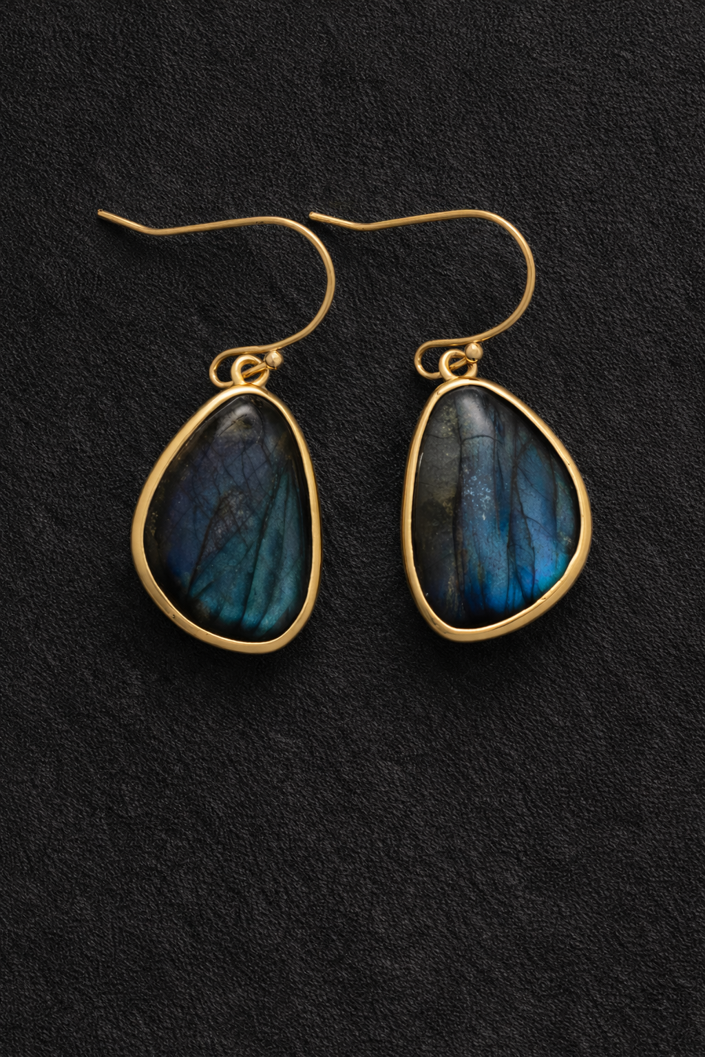 Teardrop Blue Labradorite Stone Earrings
