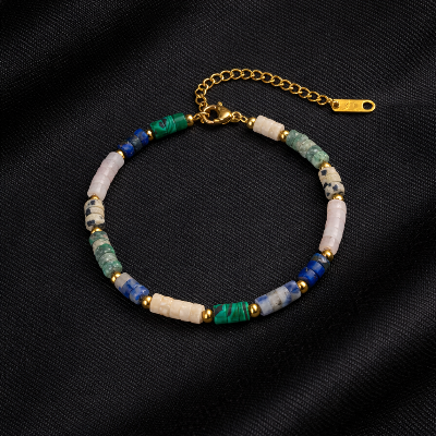 Natural Gemstone Beaded Bracelet – Colorful Crystal Bead Bracelet for Women